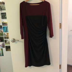 Maroon and Black Dress